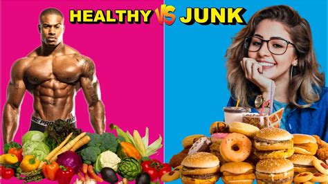 Healthy Food Vs Junk Food Challenge Fastfood Youtube