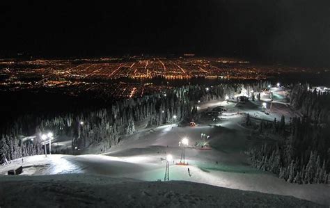 Grouse Mountain Skiing At Night Vancouver Grouse Mountain Skiing