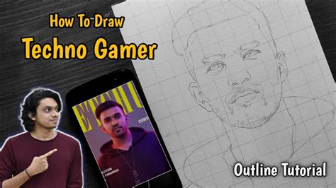 How To Draw Techno Gamerz Step By Step Outline Tutorial Outline