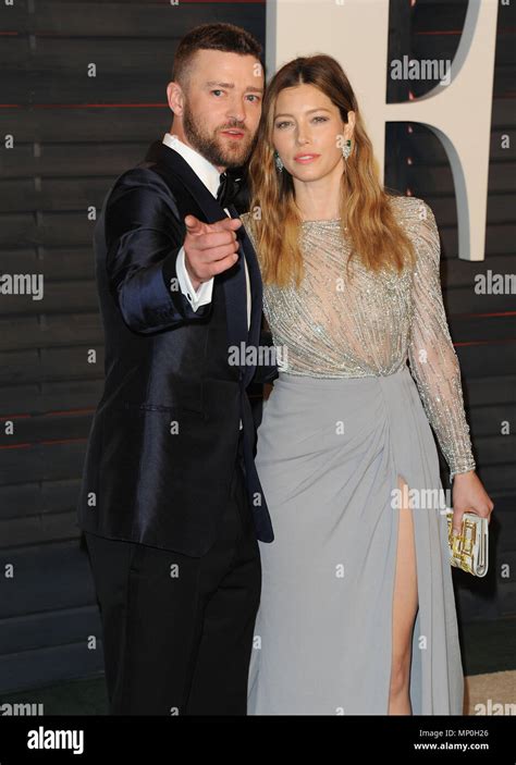 Justin Timberlake Jessica Biel Arriving At The Vanity Fair S Oscar Party At The