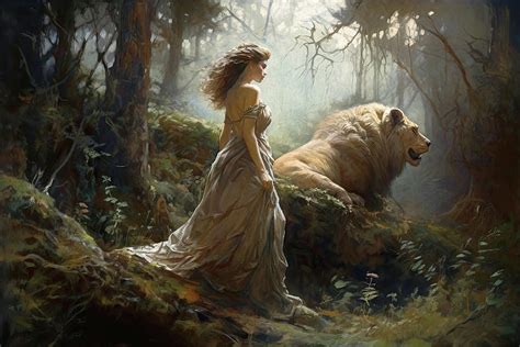 The Faerie Queene Una And The Lion Digital Art By Mindscape Arts Fine