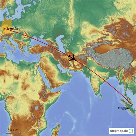 Stepmap Flug Nach Singapur Landkarte Für Deutschland