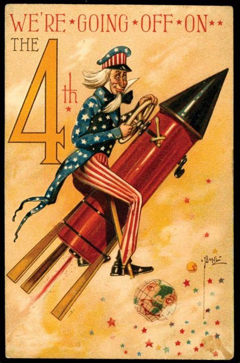 Vintage Uncle Sam 4th Of July Card Patriotic Holidays Patriotic