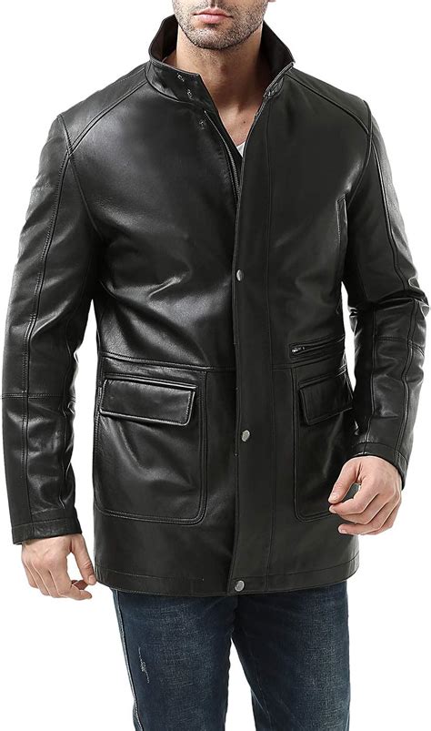 Bgsd Mens Kyle New Zealand Lambskin Leather Car Coat At Amazon Mens