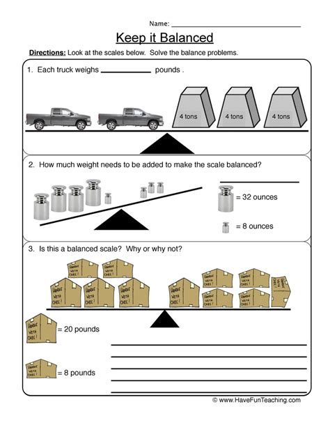 Weight And Balance Worksheet With Answers
