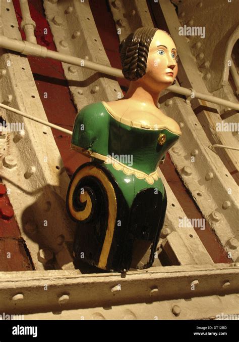wooden female figurehead displayed inside the cutty sark famous tea clipper greenwich london