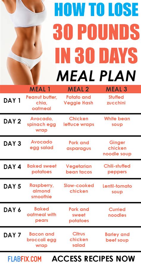 Lose 30 Pounds In 6 Weeks Meal Plan Classicstrust