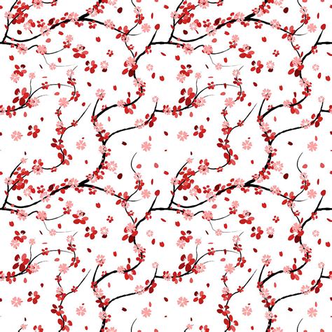 Cherry Blossom Pattern Digital Art By Art Style Alice