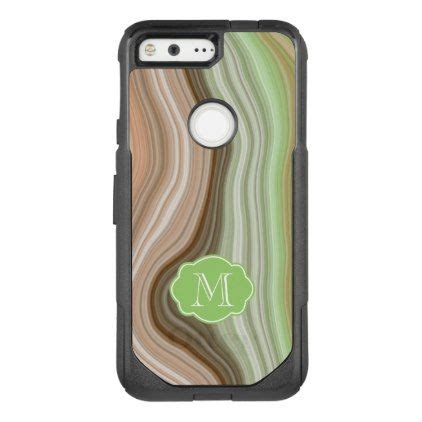 Green chameleon, blue confetti, static gray, basically black. Young Tree Green Brown Agate Stone Monogram OtterBox ...