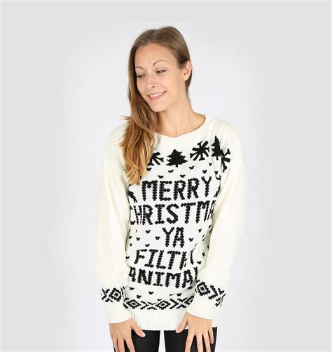 Personalize it with photos & text or purchase as is! Merry Christmas Ya Filthy Animal Sweater Cream - Ugly ...