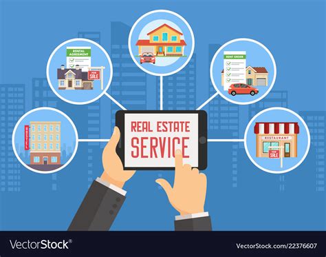 Real Estate Service Flat Royalty Free Vector Image
