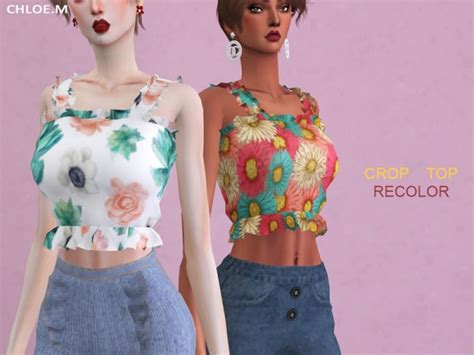 The Sims Resource Crop Top Recolor 01 By Chloemmm • Sims 4 Downloads