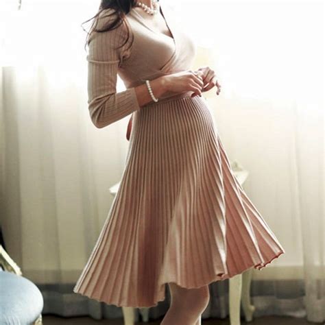 New Sexy Maternity Dresses V Neck Knee Length Pregnancy Clothes