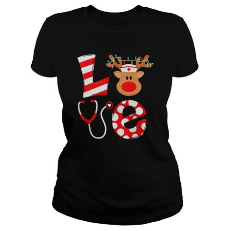 Christmas Nurse Love Santa Reindeer Nurse Hat Elf Sweater Shirt