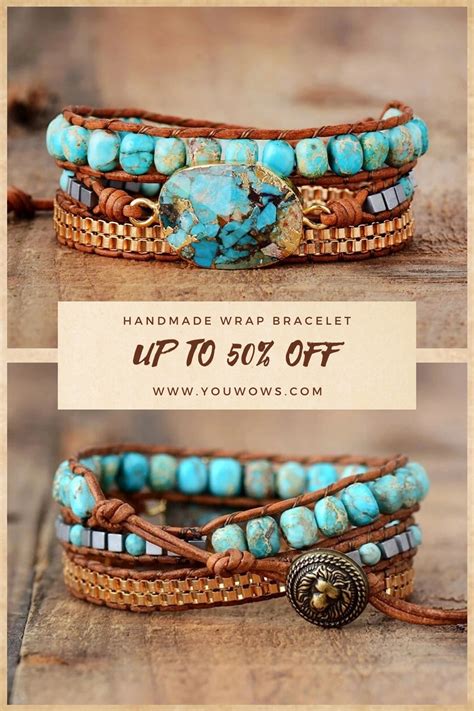 Calming Turquoise Handmade Wrap Bracelet Turquoise Is A Protective And