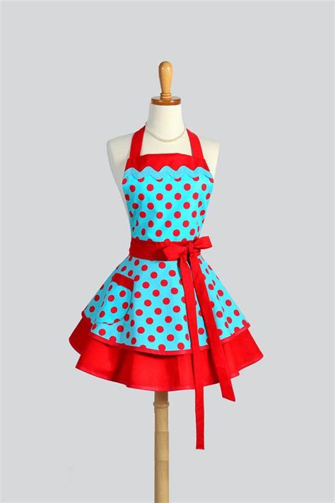 ruffled retro apron woman apron pinup woman apron vintage etsy coser delantales delantales