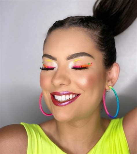 Make Neon Maquiagem Carnaval Multicolor Gliter Porpurina Em 2023
