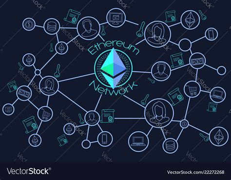 Ethereum Network Blockchain Conceptual Royalty Free Vector