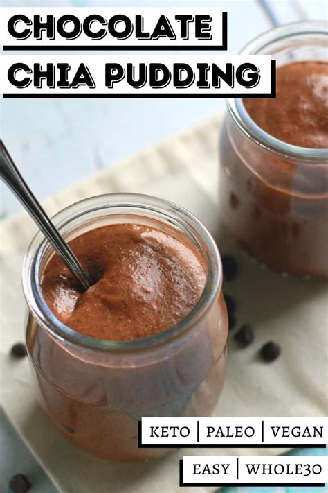 Chocolate Chia Pudding Dairy Free Low Carb Paleo
