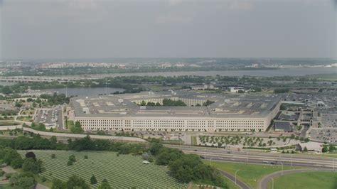 5k Stock Footage Aerial Video Orbiting The Pentagon In Washington Dc