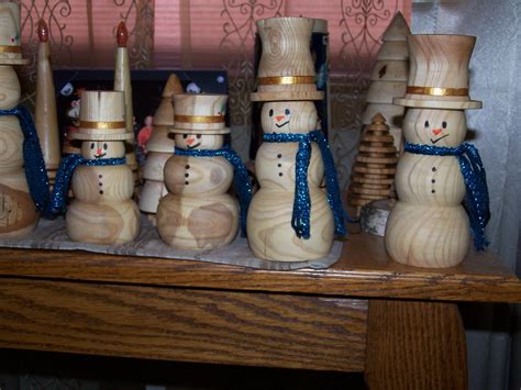 Hand Turned Snowmen By Funguy Wood Christmas Ornaments Wooden