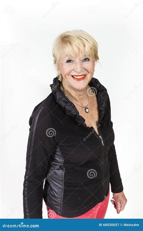 Portrait Of Attractive Senior Woman In Elegant Dress Stock Image
