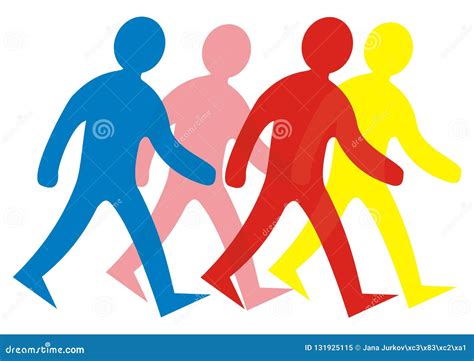 Group Of People Walking Vector Icon Stock Vector Illustration Of