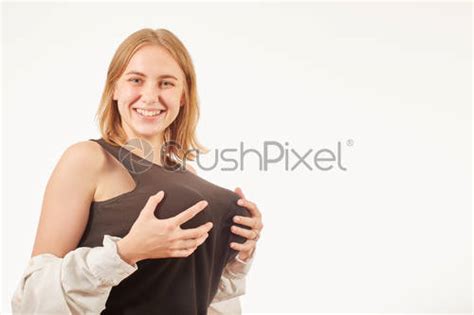 Woman With Big Breasts Stock Photo Crushpixel