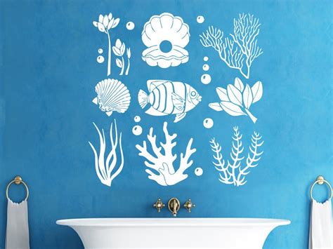 Sea Ocean Wall Decor Sea Life Vinyl Sticker Turtles Etsy Ocean Wall