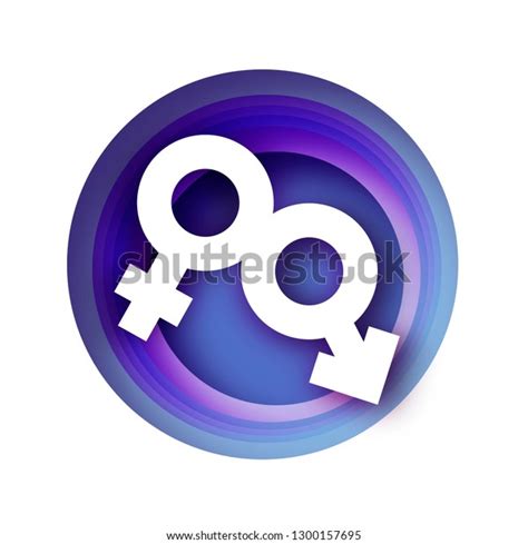 Female Male Sex Paper Cut Style Stock Vector Royalty Free 1300157695 Shutterstock