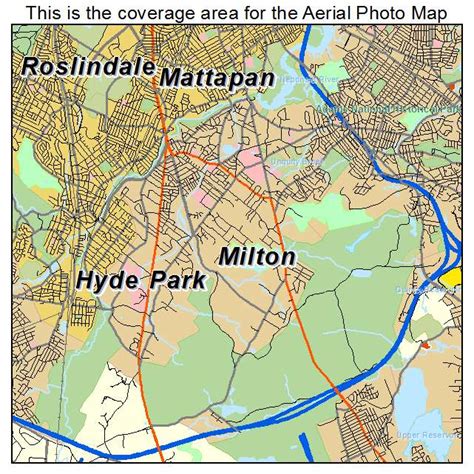 Aerial Photography Map Of Milton Ma Massachusetts