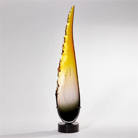 Clovis In Grey To Topaz A Textured Tall Glass Sculpture By James Devereux For Sale At 1stdibs