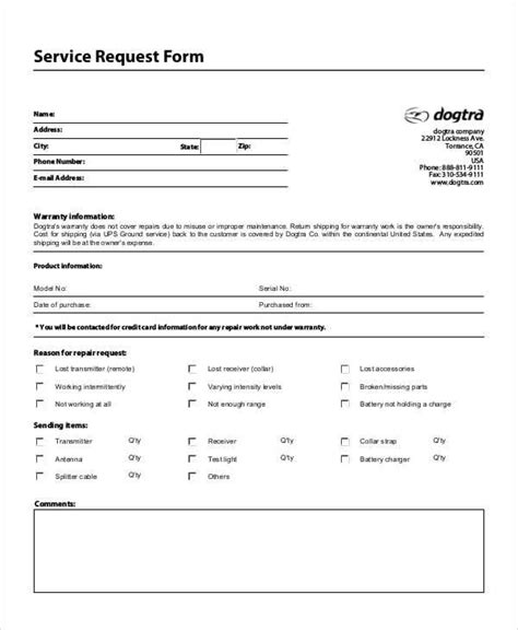 The information on this form is requested to enable our associates to confirm your identity and access your file as mandated by consumer reporting legislation. service request form template 6. | Word template ...