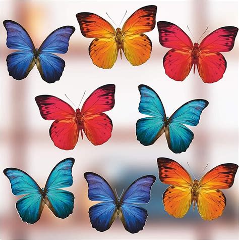 8 Large Butterfly Window Sticker Decorations Beautiful Double Sided