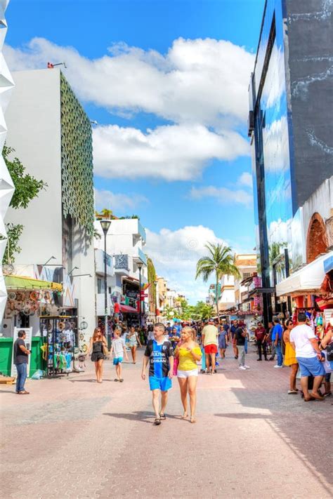 Famous Playa Del Carmen 5th Avenue Tourist District At Mayan Riviera