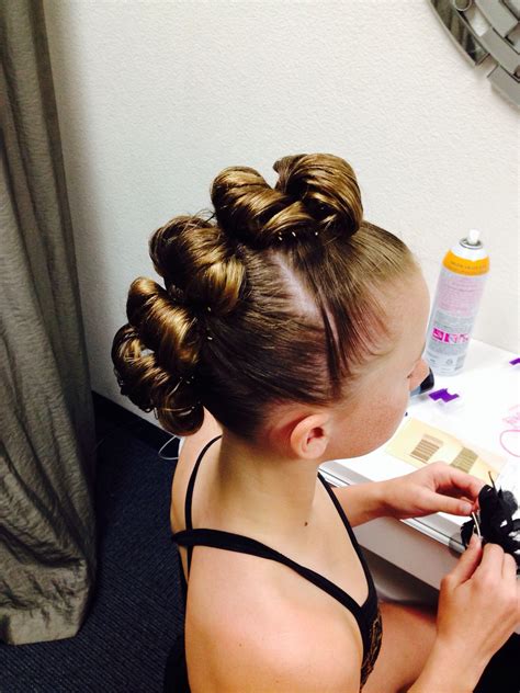 Rolled Bun Edgy Mohawk Great For A Dance Hairstyle Hair Dance Hairstyles Loose Bun