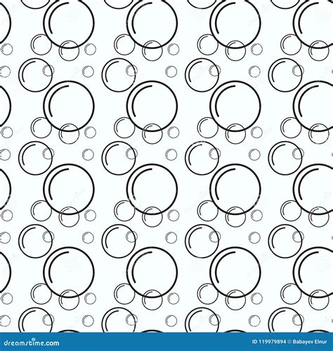 Bubbles Black And White Seamless Pattern Vector Version Stock Vector