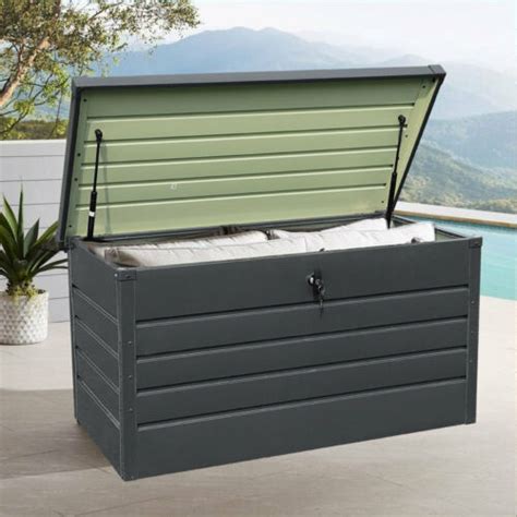 Extra Large Outdoor Garden Storage Box Metal Chest Cushion Shed Patio