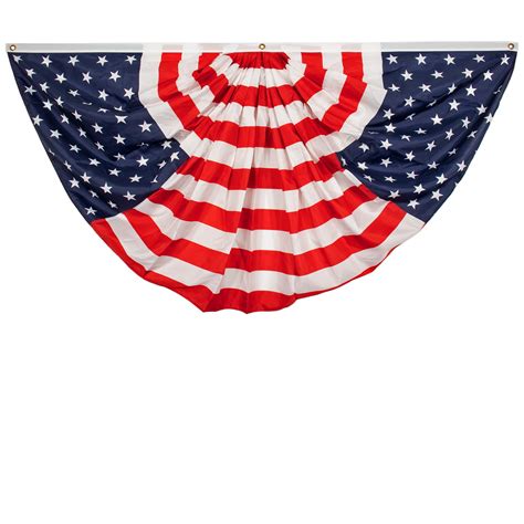 Usa Flag Bunting Easy To Hang Patriotic Pleated Banner Indoor Or