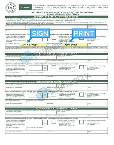 Having him register it there then sell it back to me and keep a copy of the vt registration. How to Sign Your Car Title in Massachusetts. Including DMV ...