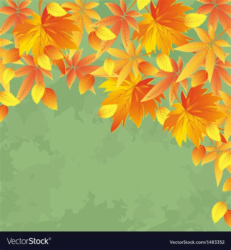 Vintage Autumn Background Leaf Fall Royalty Free Vector