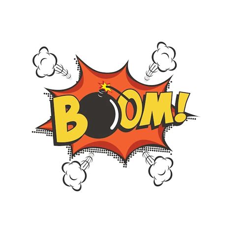 Premium Vector Boom Comic Text Speech Bubble With Bomb