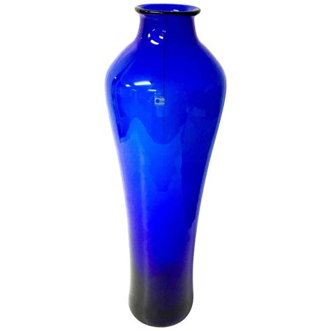 Striking Tall Cobalt Blue Blenko Glass Vase By Don Shepherd At 1stdibs