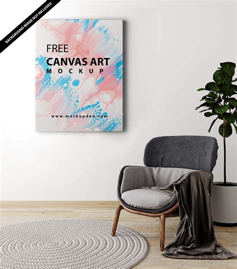 Free Canvas Art Mockup Vol 2 Psd Template Mockup Den