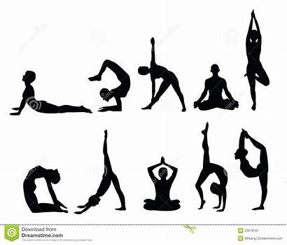 Yoga Silhouette Poses Silhouettes Pose Shutterstock Clipart