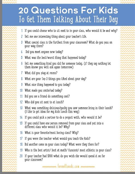 15 Questions For Kids To Get Them Talking About Their Day