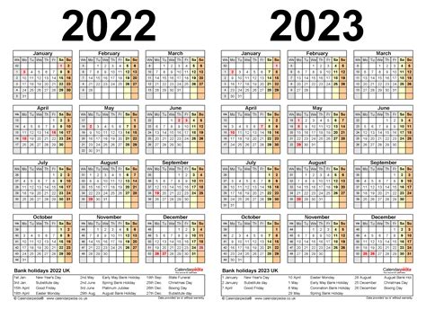 Excel Calendar Template 2022 23