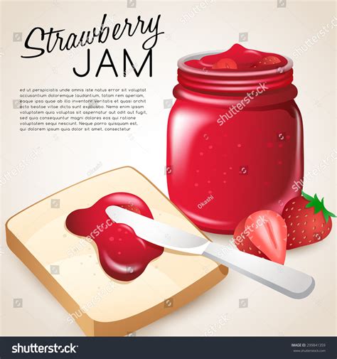 Strawberry Jam Vector Illustration Stock Vector Royalty Free