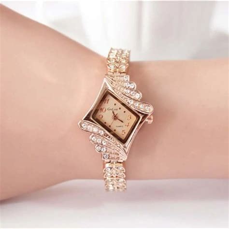 alloy crystal quartz rhombus bracelet bangle wrist watch women dress watches fashion lady high