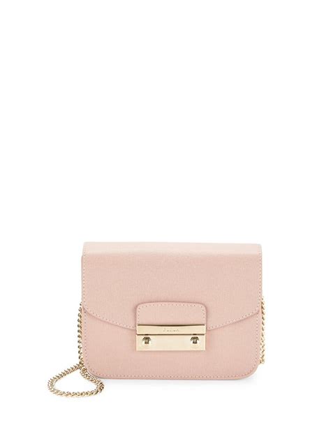 Furla Julia Mini Leather Crossbody Bag In Pink Lyst